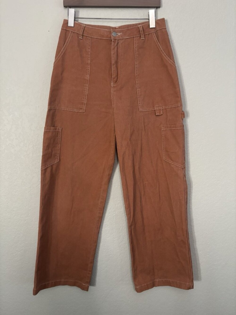 Altar'd State Canvas Jeans Terracotta Tan Women’s Sz Small Wide Leg Baggy